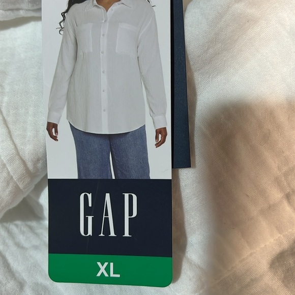 NWT Gap Women's Gauze Button Front Shirt White XXL XL S - Picture 5 of 6